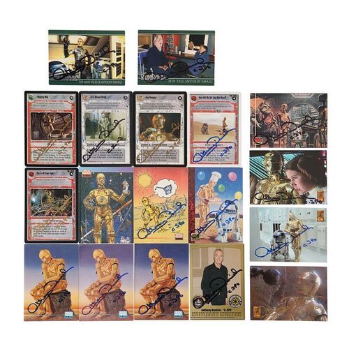 Lot #750: STAR WARS: THE COMPLETE SAGA - Anthony Daniels Collection: Assorted Modern Trading Cards Autographed by Anthony Daniels