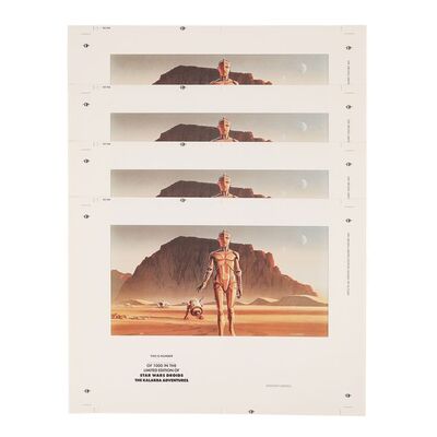 Lot #758: STAR WARS DROIDS: THE KALARBA ADVENTURES (1995) - Anthony Daniels Collection: Four Proof Copies of Ralph McQuarrie's The Droids in the Desert