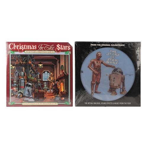 Lot #774: STAR WARS: ORIGINAL TRILOGY (1977 - 1983) - Anthony Daniels Collection: Sealed The Story of Star Wars and Christmas in the Stars Vinyl Albums