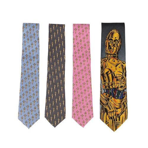 Lot #783: STAR WARS: VARIOUS PRODUCTIONS - Anthony Daniels Collection: Four C-3PO (Anthony Daniels) Ties