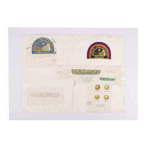 Lot #811: ALIEN (1979) - Production-made Nostromo Patch and John Mollo Hand-drawn and Hand-coloured Concept Artwork