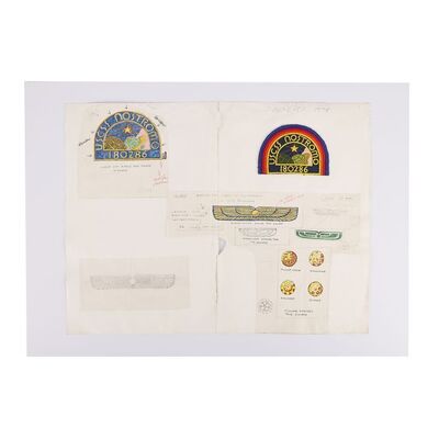 Lot #811: ALIEN (1979) - Production-made Nostromo Patch and John Mollo Hand-drawn and Hand-coloured Concept Artwork