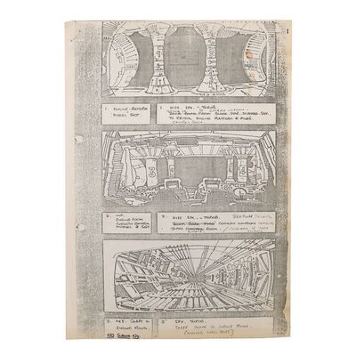 Lot #816: ALIEN (1979) - Hand-annotated Opening Scene Storyboards