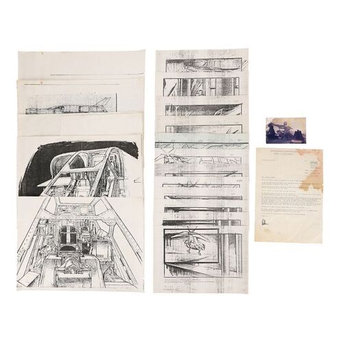 Lot #825: ALIENS (1986) - James Cameron Sketch, Production Storyboards, Printed Concept Designs and Production Ephemera
