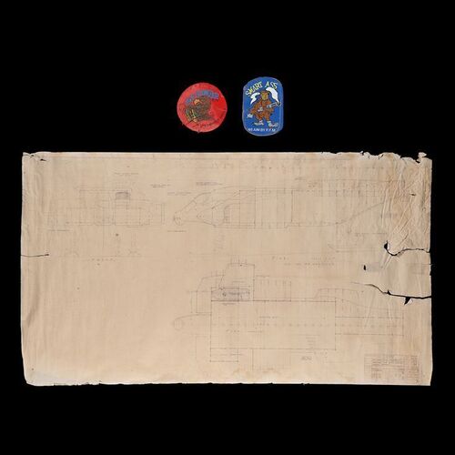 Lot #826: ALIENS (1986) - Miniature Dropship Decals and Dropship Blueprint