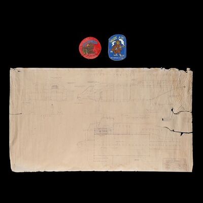 Lot #826: ALIENS (1986) - Miniature Dropship Decals and Dropship Blueprint