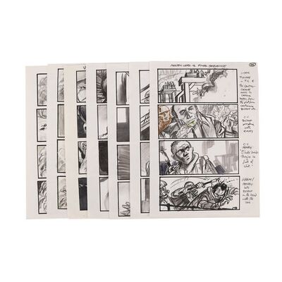 Lot #827: ALIEN3 (1992) - Martin Asbury Hand-drawn Storyboards for Molten Lead Final Sequence