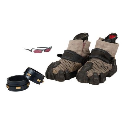 Lot #848: ARMAGEDDON (1998) - Spacesuit Boots, Glove Connection Rings and Spacesuit Sunglasses
