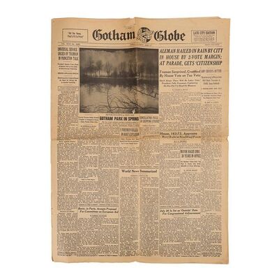Lot #879: BATMAN (1989) - Gotham Globe Newspaper