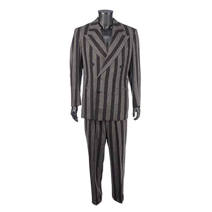 Lot #884: BATMAN RETURNS (1992) - Max Shreck's (Christopher Walken)  Screen-matched Striped Suit