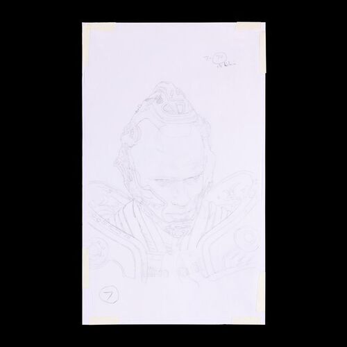 Lot #896: BATMAN & ROBIN (1997) - Hand-drawn Mr. Freeze (Arnold Schwarzenegger) Poster Artwork Character Study