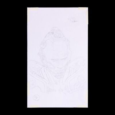Lot #896: BATMAN & ROBIN (1997) - Hand-drawn Mr. Freeze (Arnold Schwarzenegger) Poster Artwork Character Study