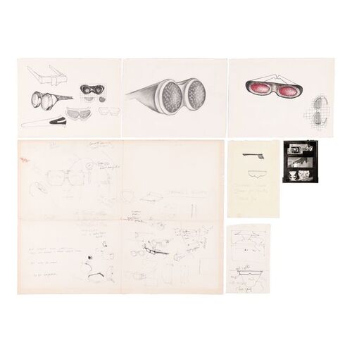 Lot #930: BLADE RUNNER (1982) - Geoff Hutchins Collection: Set of "Ridleygram" Concept Drawings of Glasses