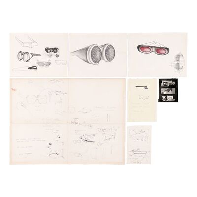 Lot #930: BLADE RUNNER (1982) - Geoff Hutchins Collection: Set of "Ridleygram" Concept Drawings of Glasses