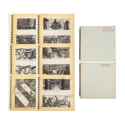 Lot #937: BLADE RUNNER (1982) - Geoff Hutchins Collection: Two Sherman Labby Storyboard Books - Deckard (Harrison Ford) Intro and Spinner Journey