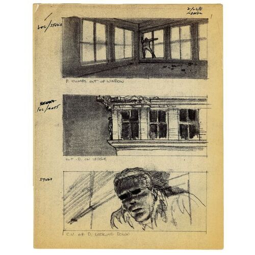 Lot #957: BLADE RUNNER (1982) - Rick Deckard and Roy Batty Fight Printed Storyboard Packet