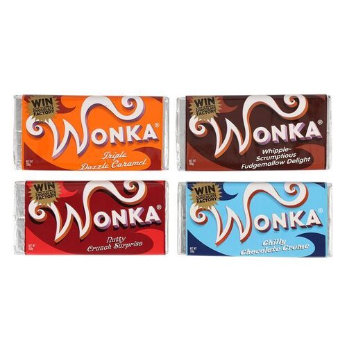 Lot #980: CHARLIE AND THE CHOCOLATE FACTORY (2005) - Four Wonka Chocolate Bars