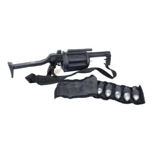Lot #989: CLIFFHANGER (1993) - Heldon's (Denis Forest) Stunt DefTech 37mm Grenade Launcher and Ammunition Pouch