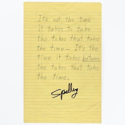 Lot #991: CLOSE ENCOUNTERS OF THE THIRD KIND (1977) - Steven Spielberg's Personal Handwritten Note