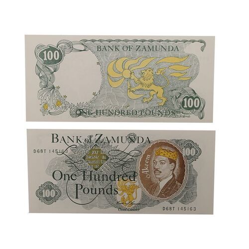 Lot #992: COMING TO AMERICA (1988) - Pair of Bank of Zamunda One Hundred Pound Notes