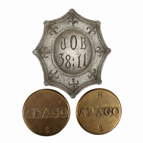 Lot #1006: THE DA VINCI CODE (2006) - "Job 38:11" Stone and Two Rose Line Markers
