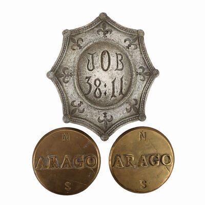 Lot #1006: THE DA VINCI CODE (2006) - "Job 38:11" Stone and Two Rose Line Markers