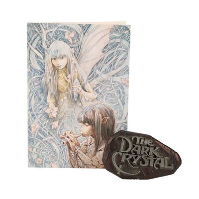 Lot #1010: THE DARK CRYSTAL (1982) - Jim Henson, Gary Kurtz and Frank Oz Signed Christmas Card and Crew Belt Buckle