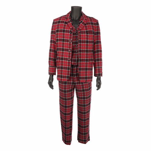 Lot #1013: DEAD MAN (1995) - William Blake's (Johnny Depp) Screen-matched Red Tartan Suit