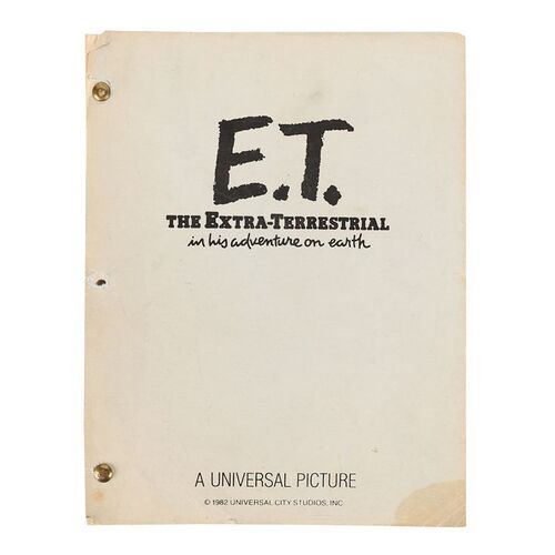 Lot #1040: E.T. THE EXTRA-TERRESTRIAL (1982) - Studio Library Script Copy