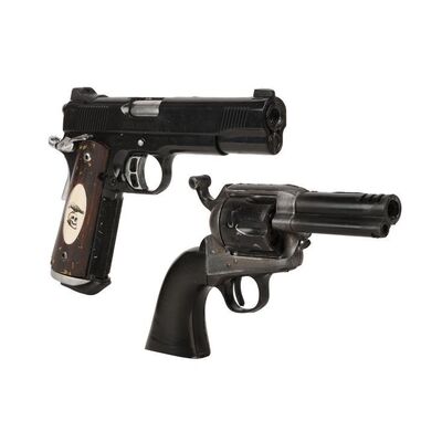 Lot #1060: THE EXPENDABLES 3 (2014) - Barney Ross' (Sylvester Stallone) Stunt Kimber and Colt Pistols