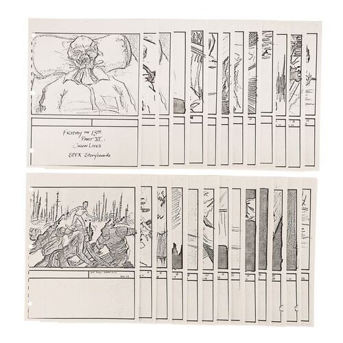 Lot #1082: FRIDAY THE 13TH PART VI: JASON LIVES (1986) - Mario Kirner Collection: Storyboards