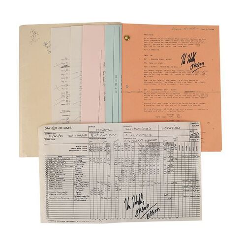 Lot #1086: FRIDAY THE 13TH PART VII: THE NEW BLOOD (1988) - Kane Hodder Autographed Script Revision Pages and Assorted Production Paperwork