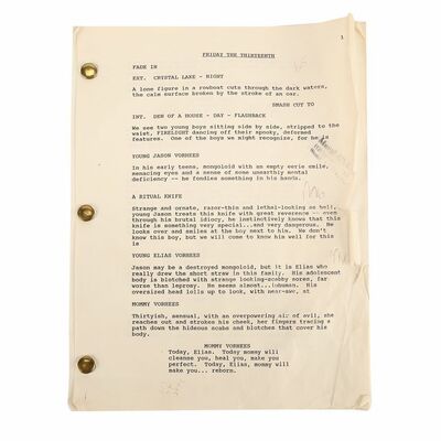 Lot #1090: JASON GOES TO HELL: THE FINAL FRIDAY (1993) - Mario Kirner Collection: Kane Hodder's Personal Annotated Early Draft Script