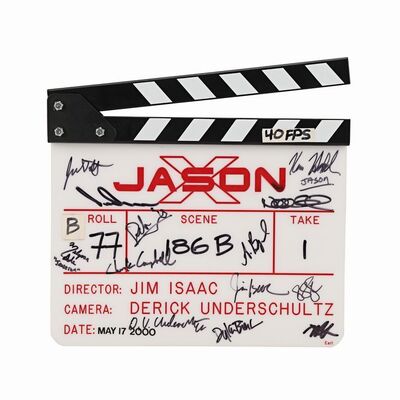 Lot #1094: JASON X (2001) - Cast-and-crew Autographed Clapperboard