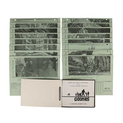 Lot #1144: THE GOONIES (1985) - Set of Storyboards and Crew Scene Book