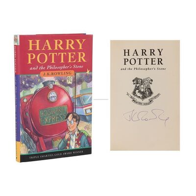 Lot #1164: HARRY POTTER AND THE PHILOSOPHER'S STONE (2001) - J.K. Rowling Autographed Hardback Book