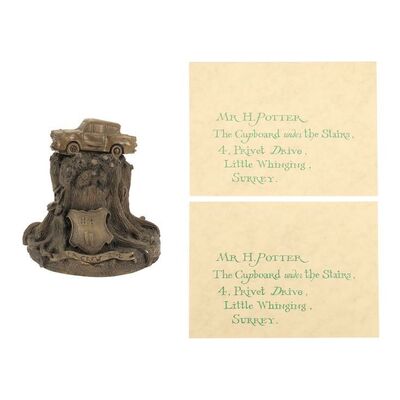Lot #1166: HARRY POTTER AND THE PHILOSOPHER'S STONE (2001) / HARRY POTTER AND THE CHAMBER OF SECRETS (2002) - Two Acceptance Letter Envelopes and an SFX Crew Gift