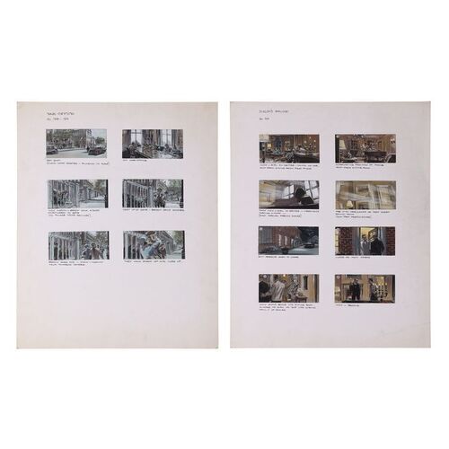 Lot #1211: INDIANA JONES AND THE RAIDERS OF THE LOST ARK (1981) - A pair of Original Roy Carnon Hand-drawn Storyboards for Indy's House and the War Office