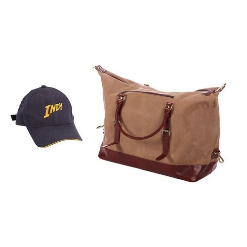 Lot #1226: INDIANA JONES AND THE DIAL OF DESTINY (2023) - Crew Cap & Travel Bag