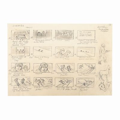 Lot #1243: JAMES BOND: ON HER MAJESTY'S SECRET SERVICE (1969) - Syd Cain Hand-drawn Storyboard Page