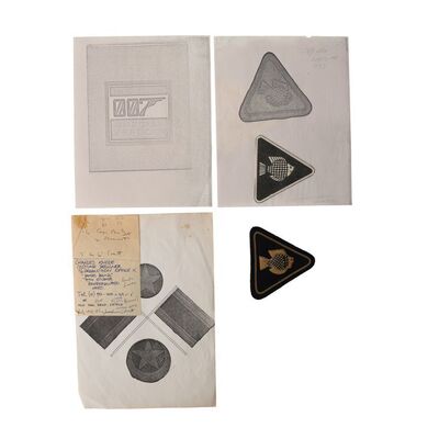 Lot #1257: JAMES BOND: THE SPY WHO LOVED ME (1977) - Production-made Stromberg Patch, Prototype Patch and Printed Concept Designs