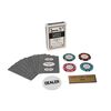Lot #1296: JAMES BOND: CASINO ROYALE (2006) - Game 3 Loaded Card Deck, 10 Seat Placer Cards, Casino Chips, "Dealer" Token and Name Badge