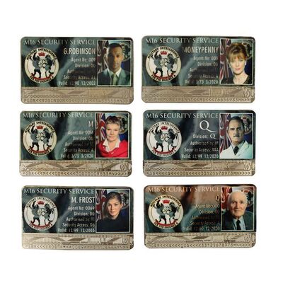 Lot #1302: JAMES BOND: VARIOUS PRODUCTIONS - Set of Six MI6 ID Cards