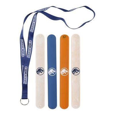 Lot #1328: JURASSIC WORLD (2015) - Set of Jurassic World Wristbands and Lanyard