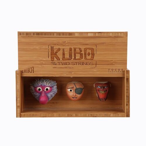 Lot #1343: KUBO AND THE TWO STRINGS (2016) - Kubo, Monkey, and Beetle Stop-Motion Puppet Faces Crew Gift