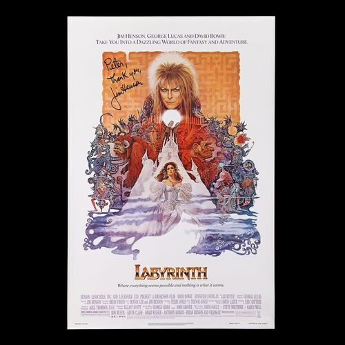 Lot #1354: LABYRINTH (1986) - Jim Henson Autographed Original US One Sheet