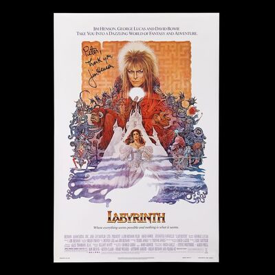 Lot #1354: LABYRINTH (1986) - Jim Henson Autographed Original US One Sheet