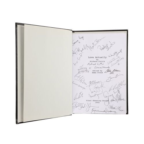 Lot #1372: LOVE ACTUALLY (2003) - Leather Bound Cast-Autographed Script