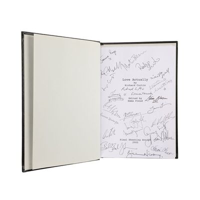 Lot #1372: LOVE ACTUALLY (2003) - Leather Bound Cast-Autographed Script
