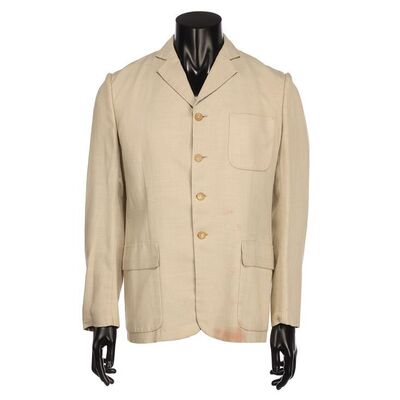 Lot #1379: THE MAN WHO WOULD BE KING (1975) - Peachy Carnehan's (Michael Caine) Screen-matched Cream Jacket